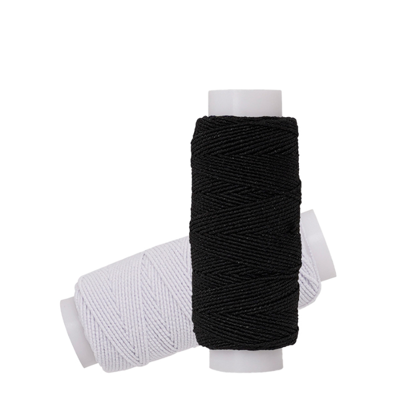 Sewing Latex - 20m Black White Elastic Thread 0.6mm