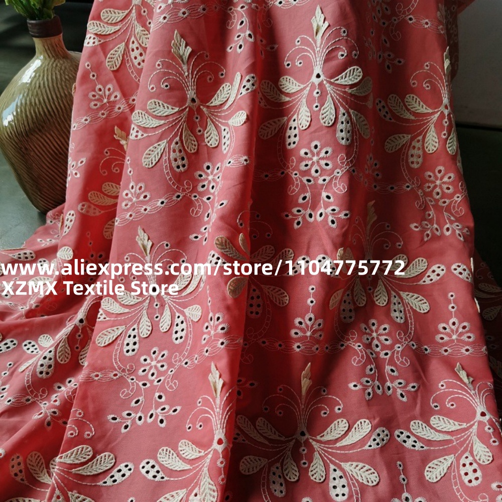 Red Base 3D Floral Embroidery  - Vintage Sewing Textile ulasan dan harga